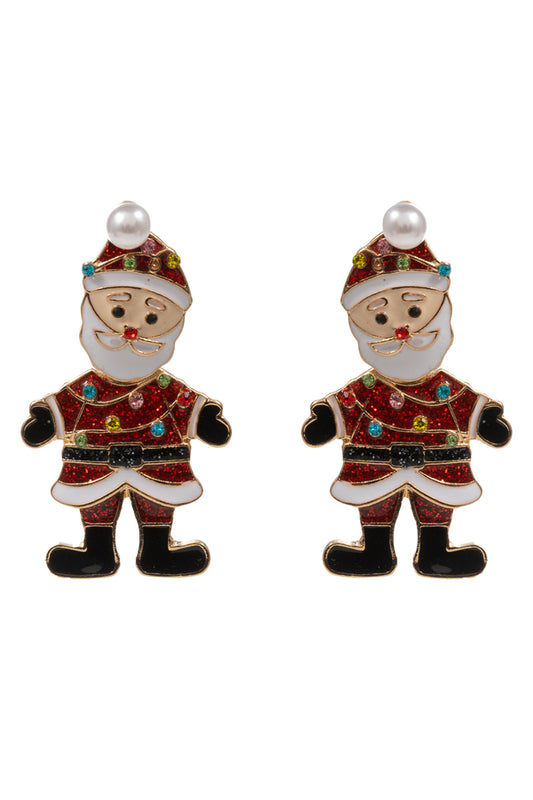 Red Santa Claus Acrylic 1.75" Earring