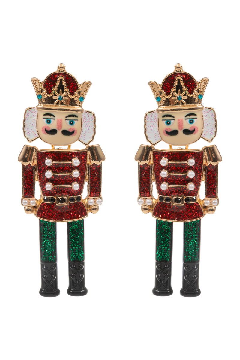 Red Acrylic Nutcracker 2.25" Drop Earring