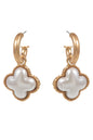 Gold Hoop with Pearl Clover 1" Drop