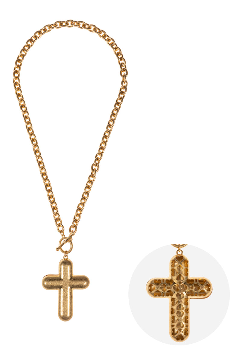Gold Chain with Cross Charm 20" Necklace