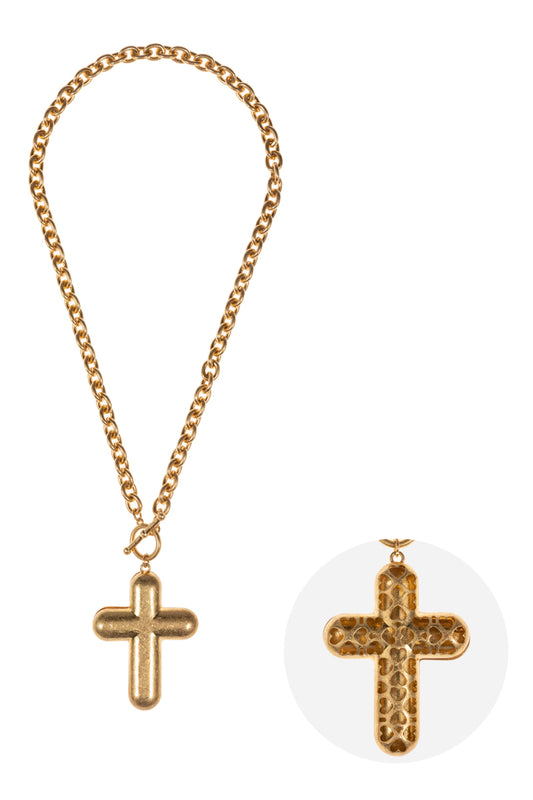 Gold Chain with Cross Charm 20" Necklace