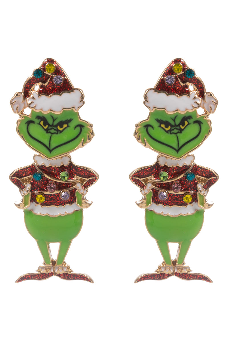 Grinch Christmas 2" Earring