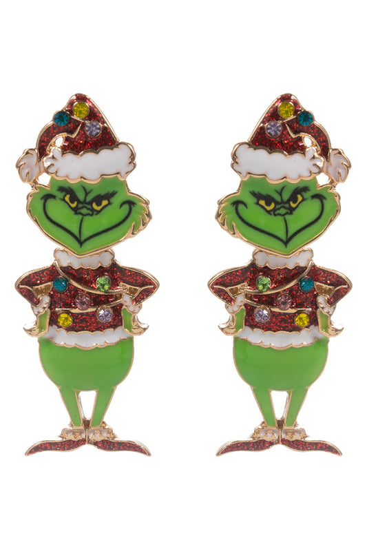 Grinch Christmas 2" Earring