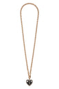 Gold 32" Necklace with Silver Puffy Heart Charm