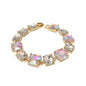 Pastel White Glass Crystal 7.5" Bracelet