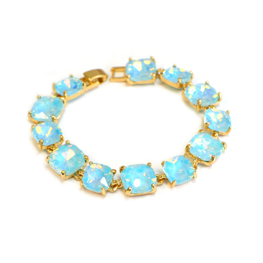 Pastel Blue Glass Crystal 7.5" Bracelet