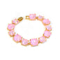 Pastel Pink Glass Crystal 7.5" Bracelet