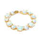 Pastel White Glass Crystal 7.5" Bracelet