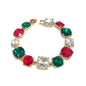 Christmas White Glass Crystal 7.5" Bracelet