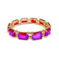 Hot Pink Rectangle Crystal Stretch Bracelet