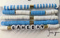 Light Blue and White Gameday Set of 5 Stretch Bracelets