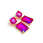 Hot Pink Crystal Double Drop 1.25" Earring