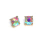 AB Clear Square Stone Stud Earring