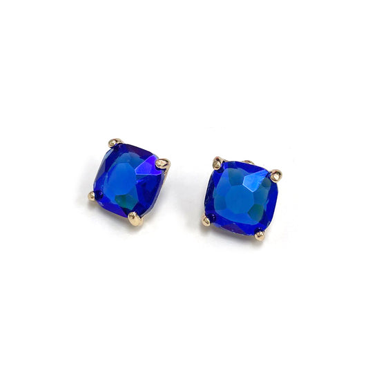 Blue Square Stone Stud Earring
