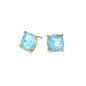 Pastel Blue 1.5" Squared Glass Crystal Stud Earring