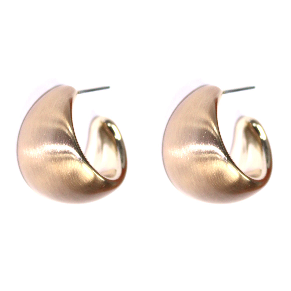 Matte Gold Wide Hoop .5" Earring