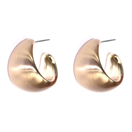 Matte Gold Wide Hoop .5" Earring