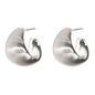 Matte Silver Wide Hoop .5" Earring