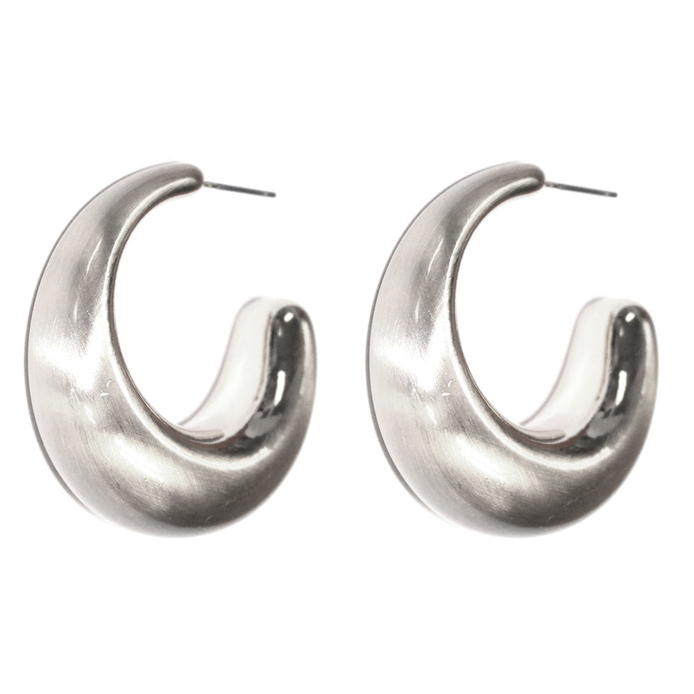 Matte Silver Hoop .5" Earring