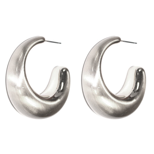 Matte Silver Hoop .5" Earring