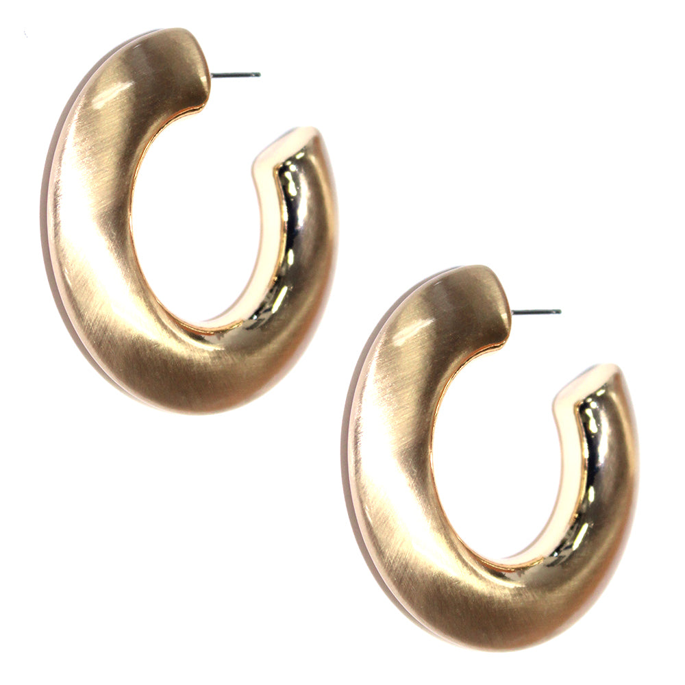 Matte Gold Thick 2" Earring