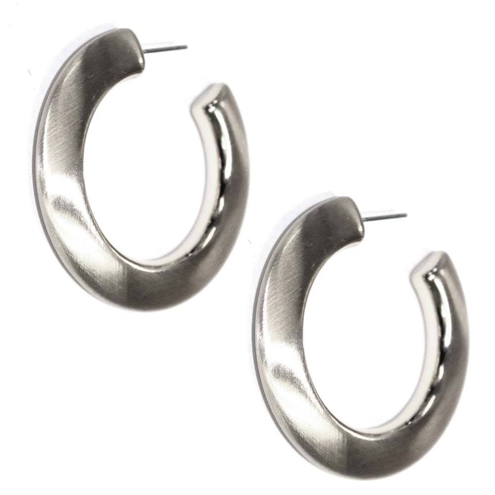 Matte Silver Thick 1.5" Earring