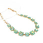 Mint Crystal and Gold Chain 16"-18" Necklace