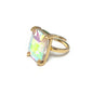 AB Stone Rectangle Stone Adjustable Ring