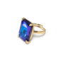 Blue Rectangle Stone Adjustable Ring