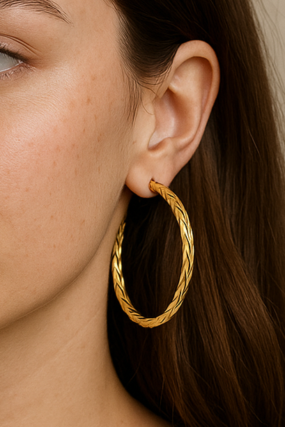 Stainless Steel Twisted Hoop 1.5"