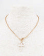 Gold Chain with Pearl Cross Charms 16"-18" Necklace