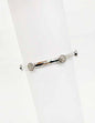 Silver Hammered Stretch Bracelet with Rhinestone Circle