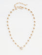 Gold Beaded Chin with Clear Crystal 16"-18" Necklace