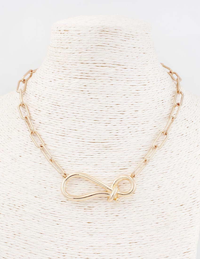 Gold Chain Knot 16"-18" Necklace