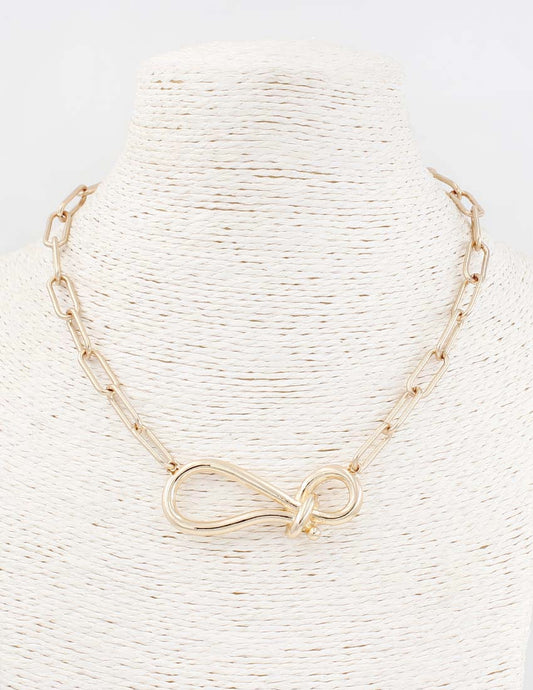 Gold Chain Knot 16"-18" Necklace