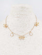 Gold Chain with Pearl and Gold Bow Charms 16"-18" Necklace