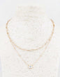 Gold Layered Chain with Rectangle Crystal 16"-18" Necklace