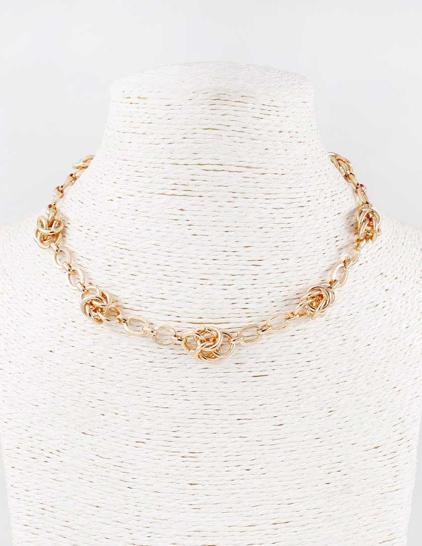 Gold Layered Knotted Chain 16"-18" Neckalce