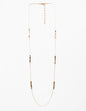 Gold Hammered Bar and Chain 32" Necklace, Great for Layering!