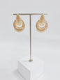 Gold Geometric Textured 2" Earring