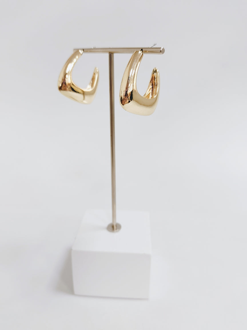 Gold Puff Textured 1.5"Earring