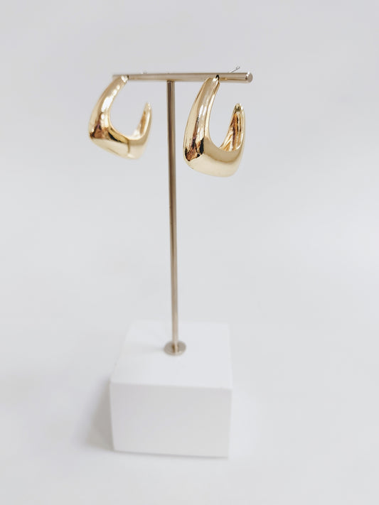 Gold Puff Textured 1.5"Earring