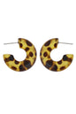 Cheetah Print Acrylic 1.5" Hoop Earring