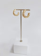 Gold Textured 1" Hoop Earring