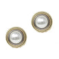 Gold Circle with Pearl Stud 1" Earring