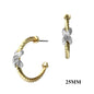 Gold Wired with Silver Wired X Accents 1.5" Earring