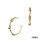Gold Wired with Silver Xs 2" Hoop Earring