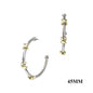 Silver Wired with Gold Xs 2" Hoop Earring