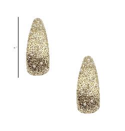 Matte Gold Stamped Oval 1" Hoop Earring
