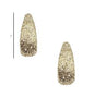 Matte Gold Stamped Oval 1" Hoop Earring